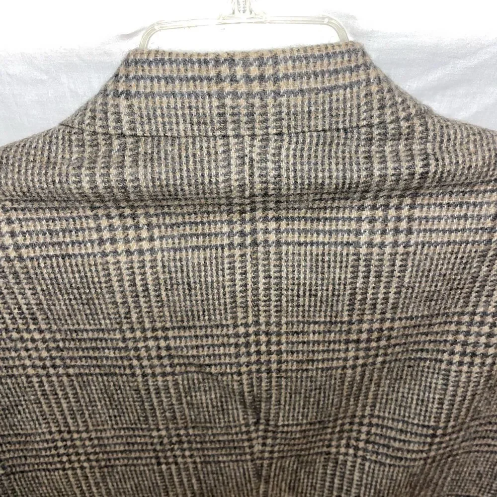 Orvis Men’s Dress Blazer Size 42L Gray Houndstooth Plaid Going Out Party